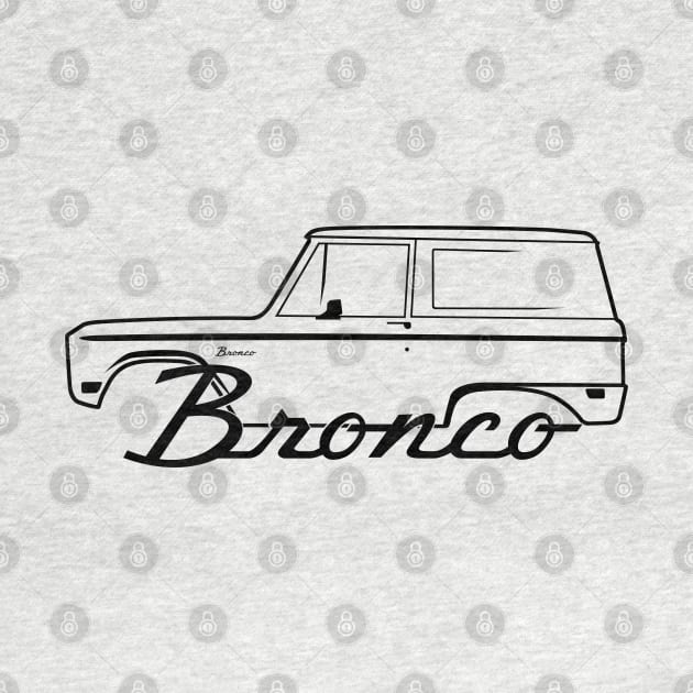 1966-1977 Ford Bronco Side Black With Logo by The OBS Apparel